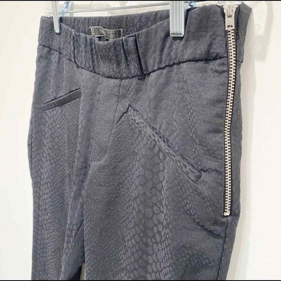 ZARA TRAFALUC womens black skinny pants Sz Sm Snake Print Grunge Dark Feminine - Picture 6 of 6